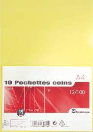 10 pochettes coin A4 12/100